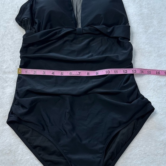 Temp Me Elegant Black One-Piece Swimsuit with Mesh Insert - Picture 4 of 15